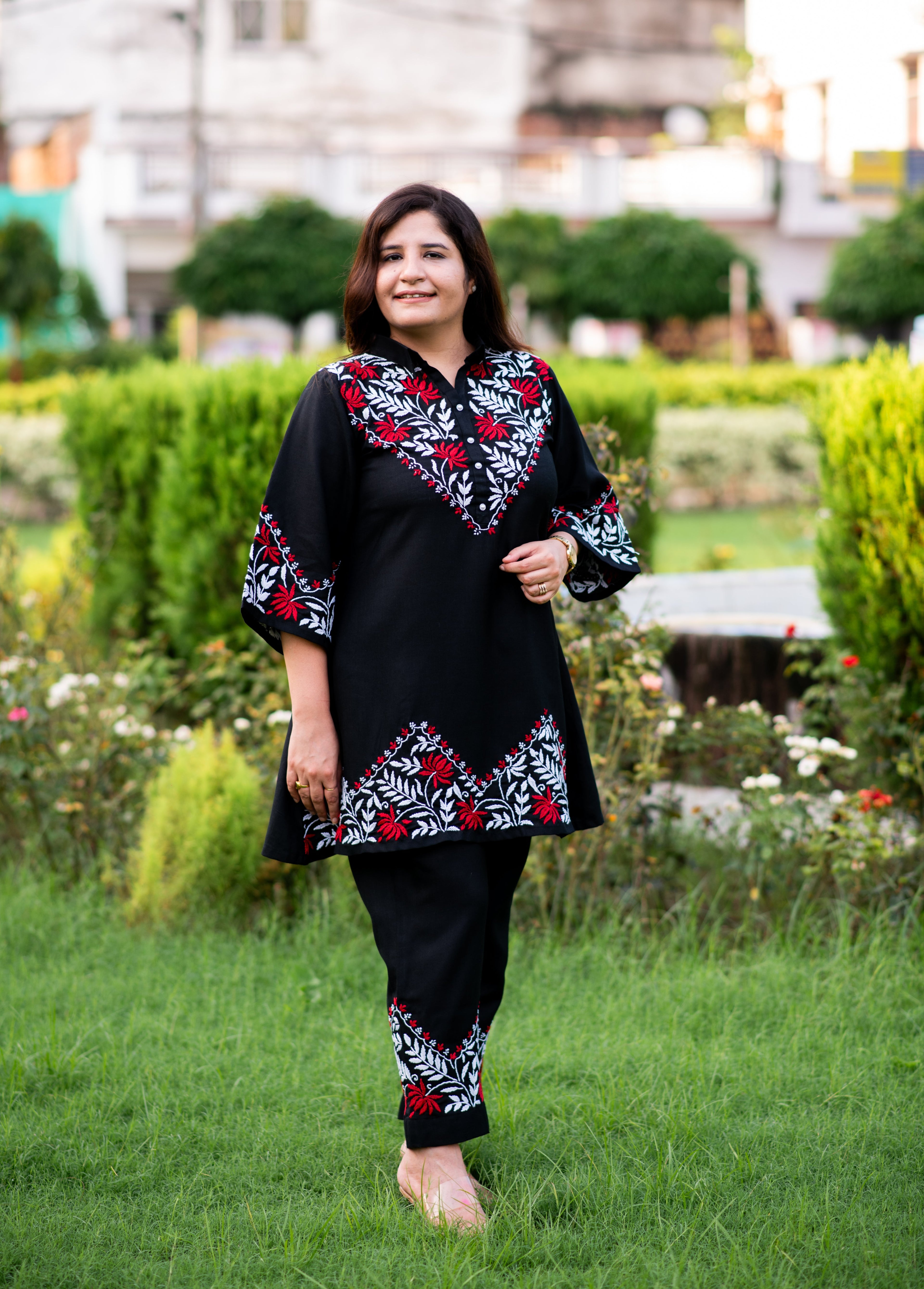 Black Chikankari Co-Ord Set