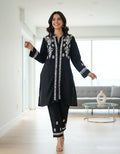 Black Rayon Chikankari Co-ord Set