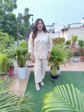 Linen Beige Chikankari Co-ord Set