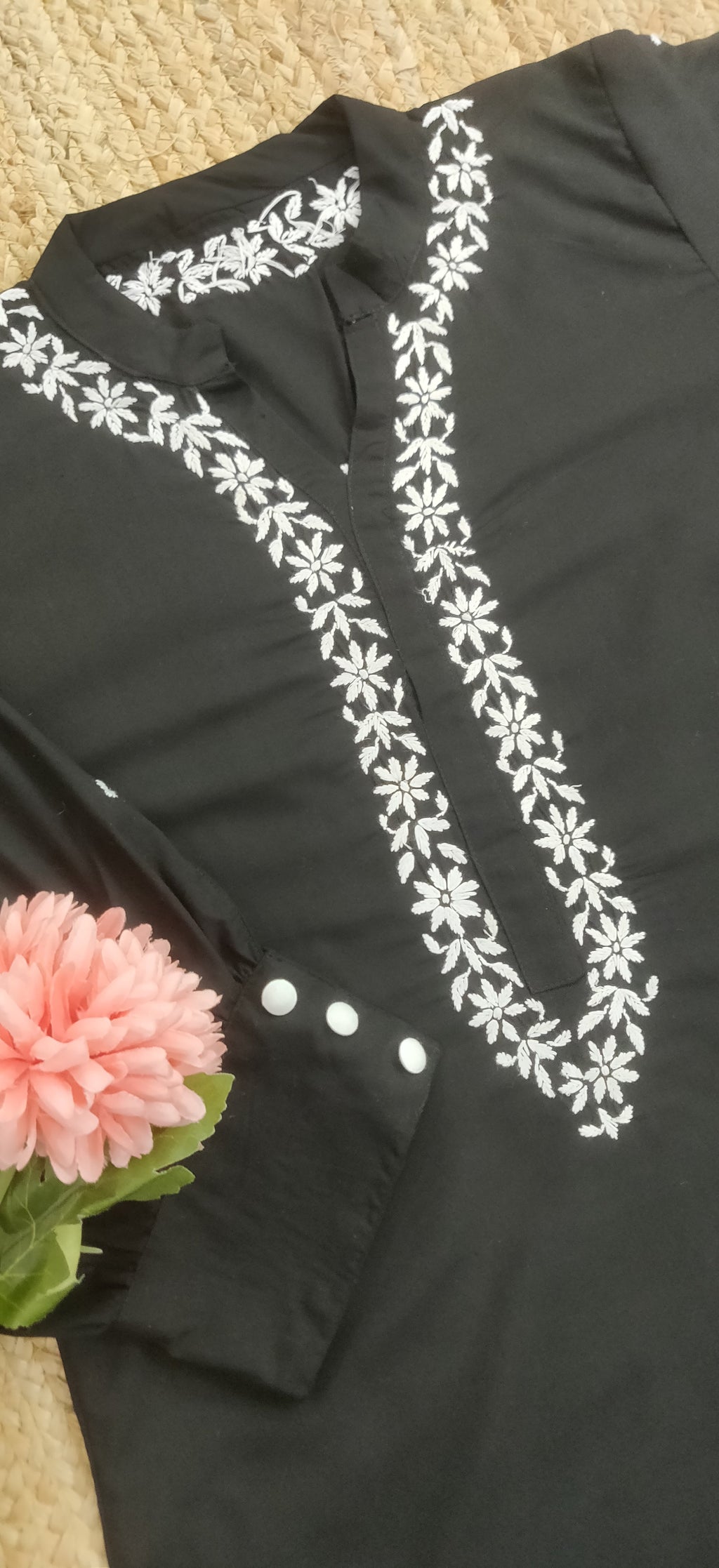 Black Reyon Chikankari CO- Ord Set