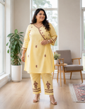 Light yellow Chikankari Co-Ord Set
