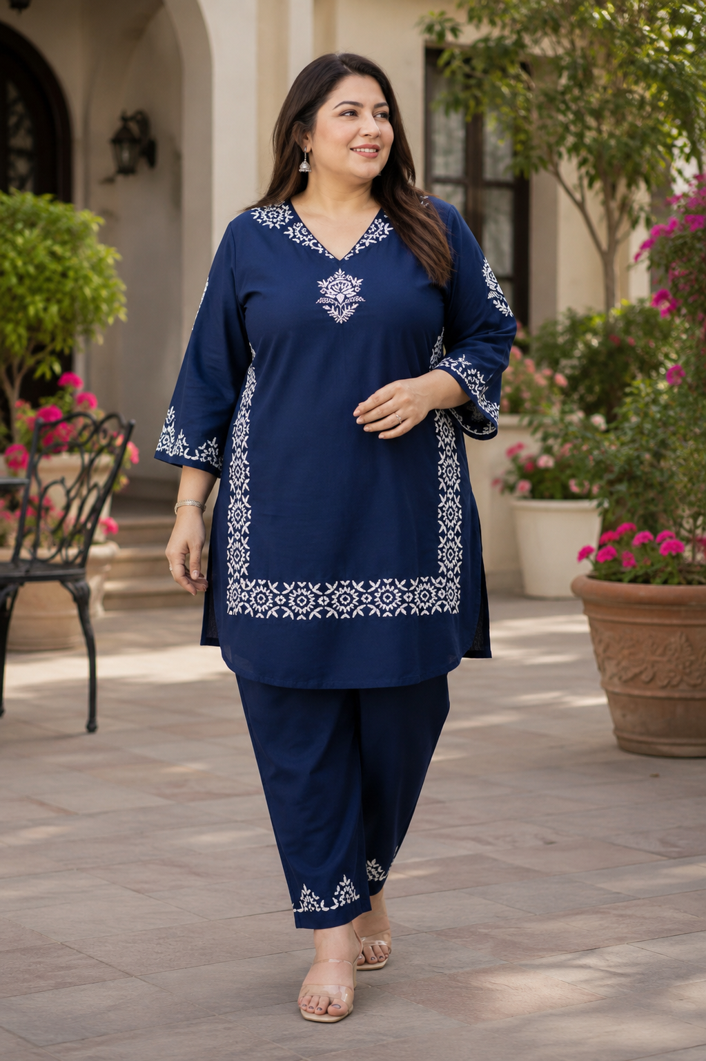 Navy Blue Chikankari Co-Ord Set