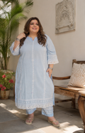 Sky Blue Chikankari Co-Ord Set